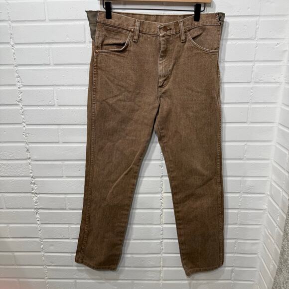 Vintage Wrangler Jeans Cowboy Cut Brown Mens 34x32 Western Stretch Panel Slim - Picture 4 of 15
